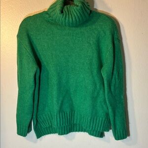 Vici Emerald Kelly Green Cozy Fold Over Turtleneck Sweater Medium